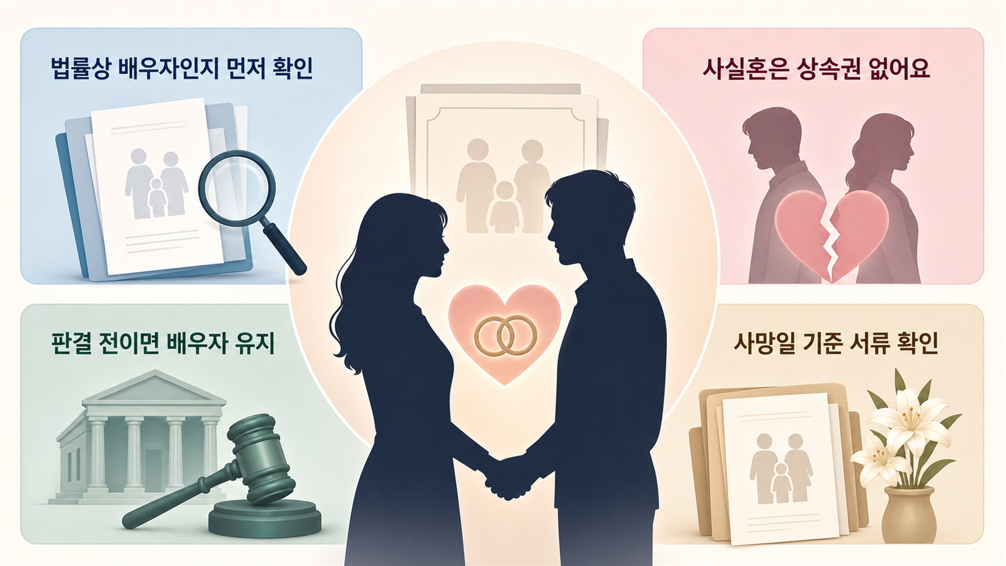 배우자 상속지분, 공동상속인 구성에 따른 계산 방법